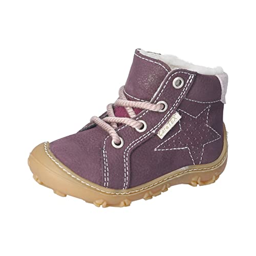 RICOSTA Baby Mädchen Lauflernschuhe Denny,Kinder Boots,WMS:Weit,CareTEX,terracare,Barfuß-Schuh,schnürschuhe,schnürer,Lammwolle,Plum (390),20 EU von RICOSTA