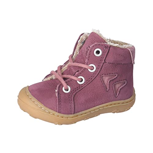 RICOSTA Baby Mädchen Lauflernschuhe GEORG,Kinderboots,WMS:Mittel/Weit,warm gefüttert,schnürstiefel,booties,leder,Violett (pflaume/sucre) (380),22 EU von RICOSTA