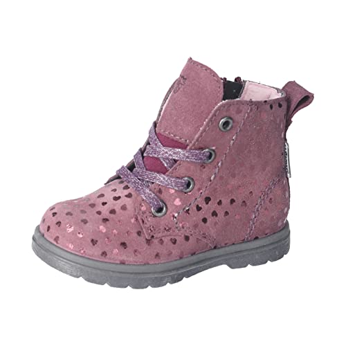 RICOSTA Baby Mädchen Lauflernschuhe ILVY,Kinder Boots,WMS:Mittel,lose Einlage,Sympatex,wasserdicht,schnürstiefel,booties,pflaume (380),20 EU von RICOSTA