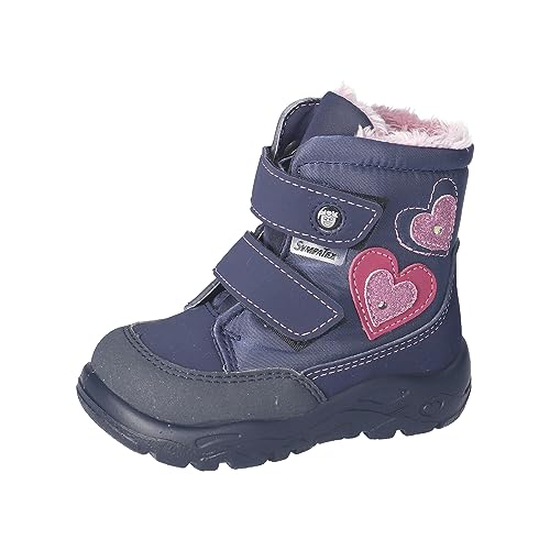 RICOSTA Baby Mädchen Winterstiefel Maddi,Kinder Lauflernschuhe,WMS:Mittel,lose Einlage,Sympatex,Blinklicht,Nautic/Marine (170),21 EU von RICOSTA