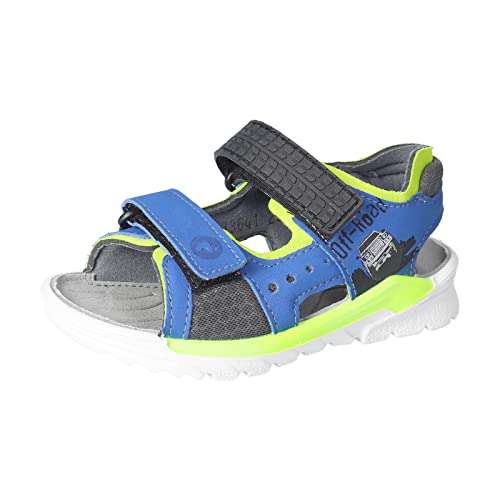 RICOSTA Jungen Sandalen Road,Kinderschuhe,WMS:Mittel,waschbar,Halbschuhe,Klettverschluss,Kinderschuhe,Azur/Neongelb (150),27 EU von RICOSTA