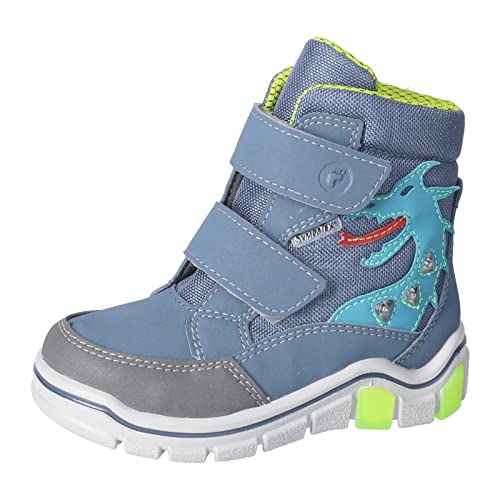 RICOSTA Jungen Winterstiefel GRISU,Kinder Boots,WMS:Mittel,lose Einlage,Sympatex,Blinklicht,gefüttert,wasserdicht,warm,pavone/nebel (140),28 EU von RICOSTA