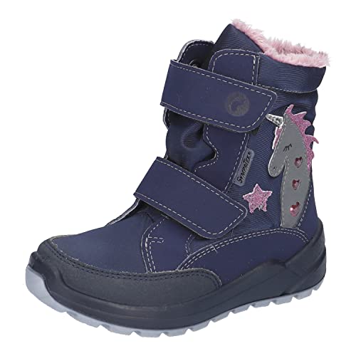 RICOSTA Mädchen Winterstiefel Annika,Kinder Boots,WMS:Mittel,lose Einlage,Sympatex,Blinklicht,Outdoor-Kinderschuhe,Nautic/Marine (170),33 EU von RICOSTA