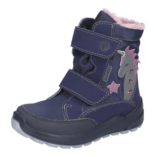 RICOSTA Mädchen Winterstiefel Annika,Kinder Boots,WMS:Mittel,lose Einlage,Sympatex,Blinklicht,Winterboots,warm,Nautic/Marine (170),26 EU von RICOSTA