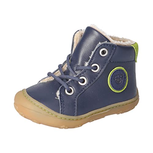 RICOSTA Mädchen und Jungen Lauflernschuhe Georgie,Kinder Boots,WMS:Mittel,lose Einlage,gefüttert,schnürschuhe,schnürer,warm,Nautic (170),26 EU von RICOSTA