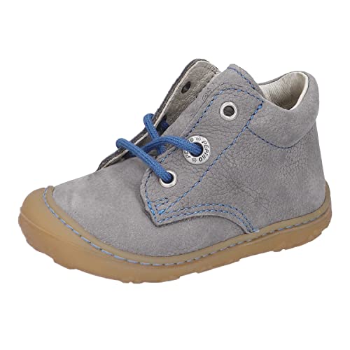 RICOSTA Unisex - Baby Stiefel Cory,Kinder Lauflernschuhe,WMS:Mittel,lose Einlage,terracare,Booties,schnürstiefel,Leder,Graphit/blau (470),18 EU von RICOSTA