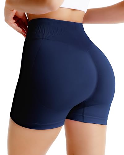 RIOJOY Sport Shorts Damen, 4D High-Waisted Workout Short für Frauen, Nahtlose 4'' Bauchkontroll Scrunch Butt Lifting Impact, Versteckte Tasche Yoga Athletic Biker RIOJOY Sport Shorts Damen, 4D High-Waisted Workout Short für Frauen, Nahtlose 4'' Bauchkontroll Scrunch Butt Lifting Impact, Versteckte Tasche Yoga Athletic Biker von RIOJOY
