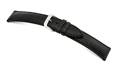 RIOS 1931 Rio S1931 Uhrenarmband Louisiana Crocodile Calf Schwarz Band Anstoss 19 mm von RIOS1931