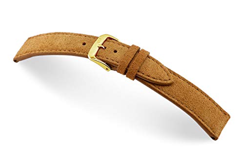 RIOS1931 Franklin 20mm Vintage Wildleder Ersatz Uhrenarmbandband handgemacht in Deutschland Klassisch hautfreundlich hell braun von RIOS1931