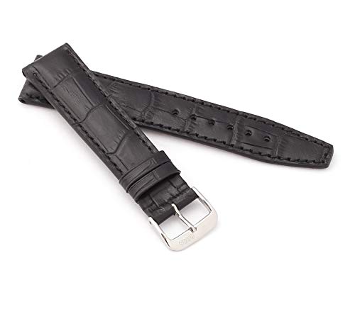 RIOS1931 Unisex Uhrenarmband Alligator Style Modell Dallas 18 mm Schwarz von RIOS1931