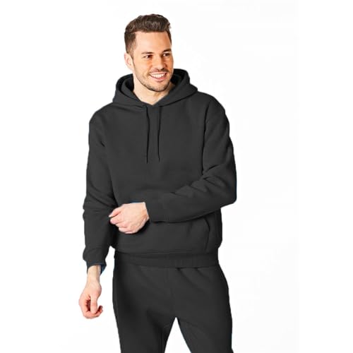 RIPT Performance RCSWT763 Herren Kapuzen-Soft-Touch-Loungewear-Hoodie-Sweatshirt-Oberteil, Holzkohle, M von RIPT Performance