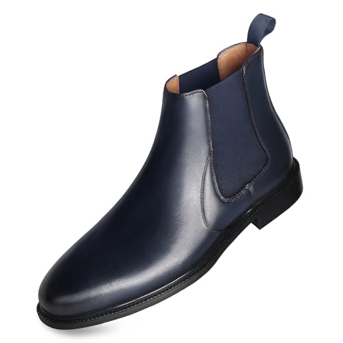 RITIZEN Herren Chelsea Boots Echtes Leder Kleid Stiefel Slip on für Männer, Marineblau, 42 EU RITIZEN Herren Chelsea Boots Echtes Leder Kleid Stiefel Slip on für Männer, Marineblau, 42 EU von RITIZEN