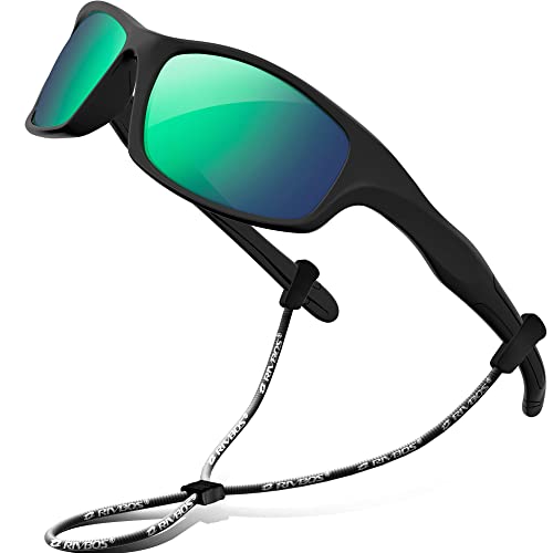 RIVBOS Kinder polarisierte Sonnenbrille mit Riemen Brillengläser Schattierungen für Jungen Mädchen und Kinder RBK003-2 von RIVBOS