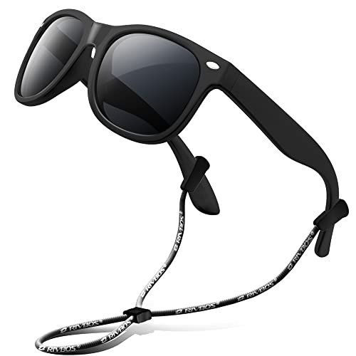 RIVBOS Kinder polarisierte Sonnenbrille mit Riemen Brillengläser Schattierungen für Jungen Mädchen und Kinder RBK004 von RIVBOS