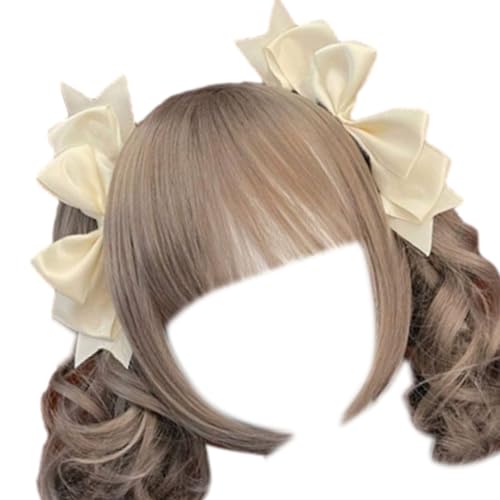 1 Paar auffällige Schleifen-Haarspange, niedliches 3D-Design mit Schleife, Haarnadel, Haar-Accessoires für einfache Frisur, Cosplay, Stoffmaterial von RKJRTK