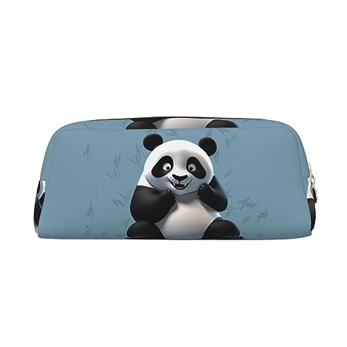 RLDOBOFE Lustige Panda-Reisetasche, wasserdicht, mit Reißverschluss, Leder, Stiftebox, Kosmetiktasche für Büro, Reisen, gold, Einheitsgröße von RLDOBOFE