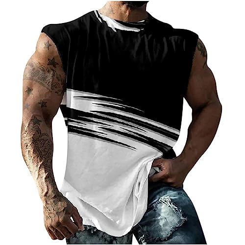 Gym Tank Top Herren Printed Sport Ärmelloses Shirts Fitness Achselshirts Muskelshirt Trainingsshirt Tanktop Trägershirt Funktionsshirt Kompressionsshirt Herren Ärmellos von RLEHJN