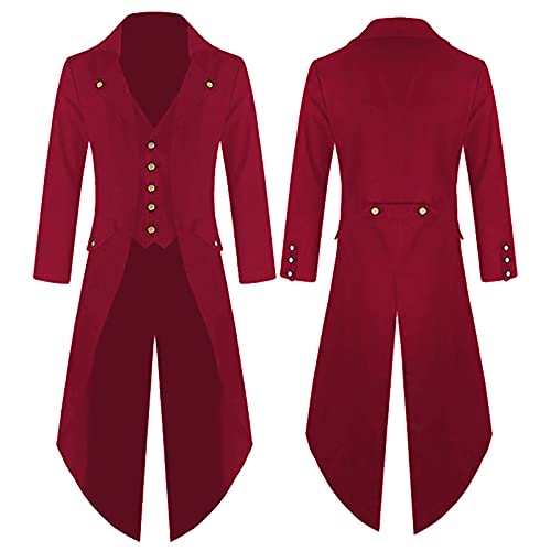 Herren Steampunk Frack Mantel Gothic Gehrock Mittelalter Jacke Smoking Viktorianisch Renaissance Pirat Viking Kostüm Vintage Uniform Karneval Fasching Halloween Kostüm Party Cosplay Verkleidung Herren Steampunk Frack Mantel Gothic Gehrock Mittelalter Jacke Smoking Viktorianisch Renaissance Pirat Viking Kostüm Vintage Uniform Karneval Fasching Halloween Kostüm Party Cosplay Verkleidung von RLEHJN