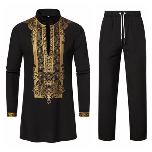 Muslimische Robe Herren Thobe Henley Shirt Herren Middle East Thobe Mit Hosen MäNner Muslim Langarm Ramadan Kaftan Dubai Arab Kaftan Kleidung Herren Islamische KostüM Afrikanischer AnzüGe Outfits Muslimische Robe Herren Thobe Henley Shirt Herren Middle East Thobe Mit Hosen MäNner Muslim Langarm Ramadan Kaftan Dubai Arab Kaftan Kleidung Herren Islamische KostüM Afrikanischer AnzüGe Outfits von RLEHJN