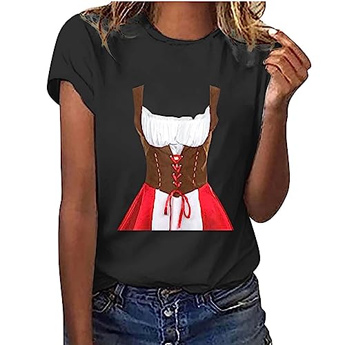 Oberteil Damen Oktoberfest T Shirts Damen Sommer Damen Kompatibel für Oktoberfest T-Shirt Lose Herbst Sweatshirt Tops Damen Oberteile Sommer T Shirt Sommer Tshirt Damen Baumwolle Tops von RLEHJN