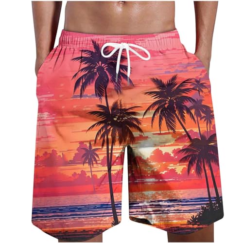 RLEHJN Hawaii Badehosen für Herren Blitzangebote des Tages Schnelltrocknend Badehose Herren Badeshorts Elastikbund Boardshorts Atmungsaktiv Strand Shorts MäNner Sport Shorts von RLEHJN