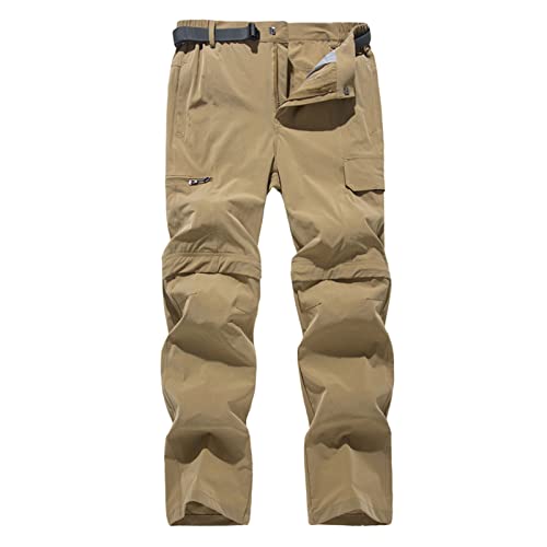 RLEHJN Herren Outdoorhose Wanderhose Zip Off Hose Abnehmbare Hosenbeine Shorts mit Gürtel Leichte Schnelltrocknend Atmungsaktiv Funktionshose Trekkinghose für Frühling Sommer Herbst von RLEHJN