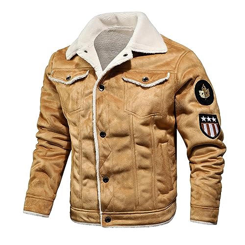 RLEHJN Lederjacke Herren Winter Slim Fit Elegant Kurz Pilotenjacke Kunstleder Warnjacke Stehkragen Arbeitsjacke Übergangs Motorrad Jacke Winter Bomberjacke Vintage Bikerjacke 2024 RLEHJN Lederjacke Herren Winter Slim Fit Elegant Kurz Pilotenjacke Kunstleder Warnjacke Stehkragen Arbeitsjacke Übergangs Motorrad Jacke Winter Bomberjacke Vintage Bikerjacke 2024 von RLEHJN