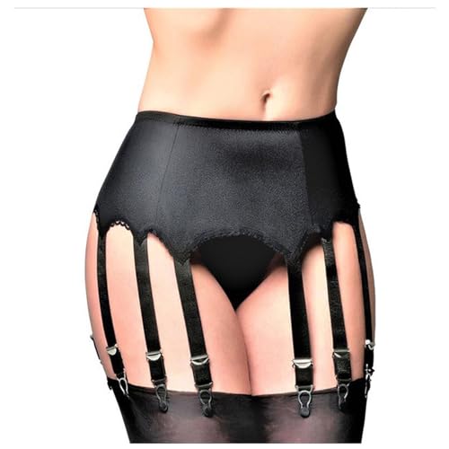 RLEHJN Strapsgürtel Damen Strumpfhalter Sexy Spitze Strumpfgürtel mit 10 Hälter Strumpfband Strapshalter mit Ohne Strumpfbänder Reizvolle Oberschenkel Halterlose Strümpfe Strumpfhalter Slip Spitze von RLEHJN