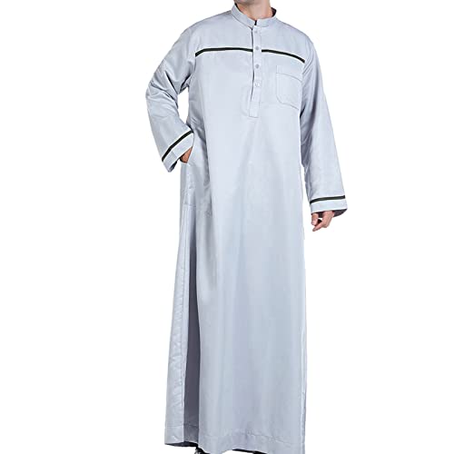 Thobe Herren Islam Baumwolle Kaftan Herren Lang Angebote Des Tages Heute Islamische Kleidung Herren Gebetskleidung FüR MäNner Abaya Herren Schwarz Arabische Muslimische Dubai Robe Ramadan Geschenke von RLEHJN