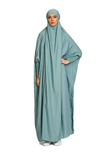 RLLJS Frauen Muslimisches Kleid Ramadan Einteiliges Gebetskleid Hijab mit Kapuze Abaya Dubai Full Cover Islam Robe African Turkey Kaftan von RLLJS