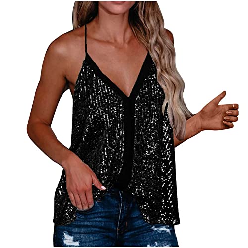 Rotes Top Glitzer Weste Damen Shirt Glitzer Damen Glitzer Body Damen Party Glitzer Kostüm Tank Top Damen Silber Glitzer Damen Top Bandeau Top Damen Glitzer Oberteile Damen von RMBLYfeiye