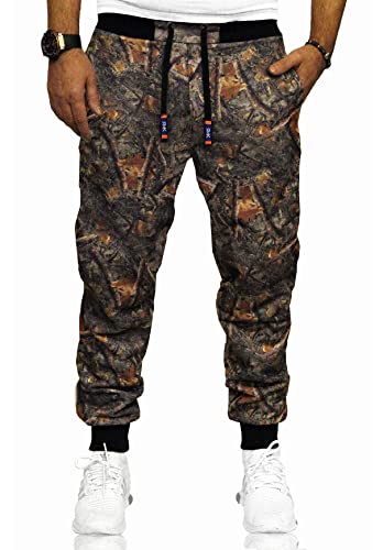 RMK Jogginghose Herren Jogger Männer Baumwolle Jungen H.02H.02 Camouflage-Wald 6XL von RMK