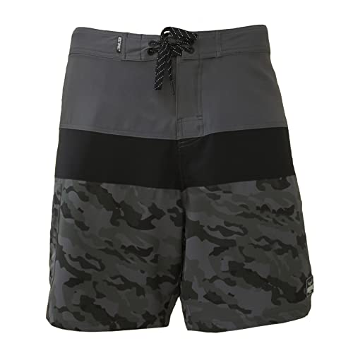 ROCK-IT Apparel® Badeshort Halios für Männer [Größen: S-3XL] - Olive/Graue Badehose für Herren - Angenehme Camouflage Boardshort - Perfekt für den Strand, Pool oder Freibad L von ROCK-IT Apparel