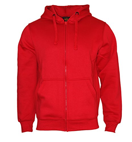 ROCK-IT Apparel® Herren Kapuzenjacke Zipper Hoodie Kapuzen Sweater Jacke Workerhoodie Pullover Hoody Größen XS-5XL - Farbe Rot Small von ROCK-IT Apparel