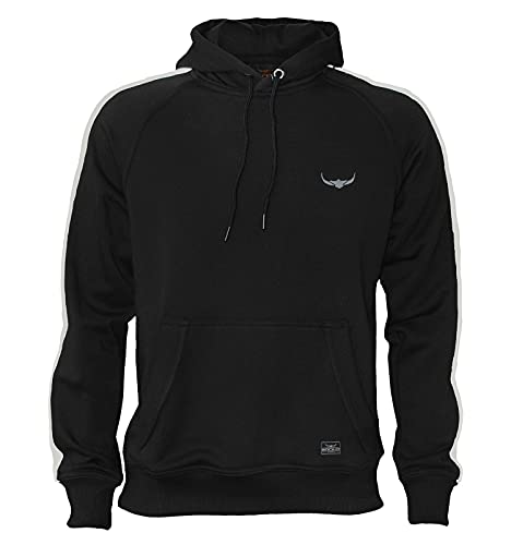 ROCK-IT Apparel® Herren Kapuzenpullover Athletic Solid - Hoody für Sport Freizeit - weiche leichte Sommer Baumwolle - Sweatshirt mit Kapuze - Größen S-5XL - Farbe Schwarz 3XL von ROCK-IT Apparel