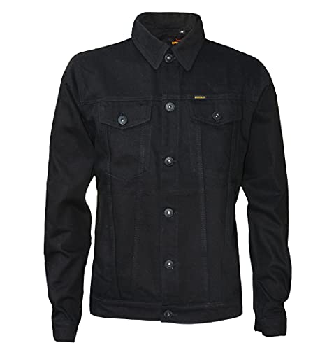 ROCK-IT Apparel Jeansjacke Herren langarm Männer Premium Denim Jacke Übergangsjacke Größen S-5XL Farbe Schwarz 5XL von ROCK-IT Apparel