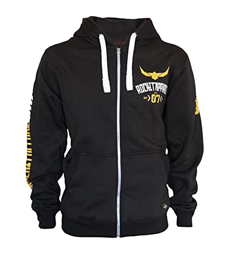 ROCK-IT Apparel Kapuzenjacke Herren Racer 07" Sweatjacke Heavy Hoodie Zipper Hoody S-5XL Ziphood mit Kapuze Reißverschluss und Fleece-Innenseite Schwarz M von ROCK-IT Apparel