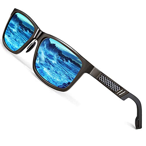 ROCKNIGHT HD Polarisierte Sonnenbrille für Herren Angeln Blau verspiegelte lässige Strandsonnenbrille für großen Kopf von ROCKNIGHT