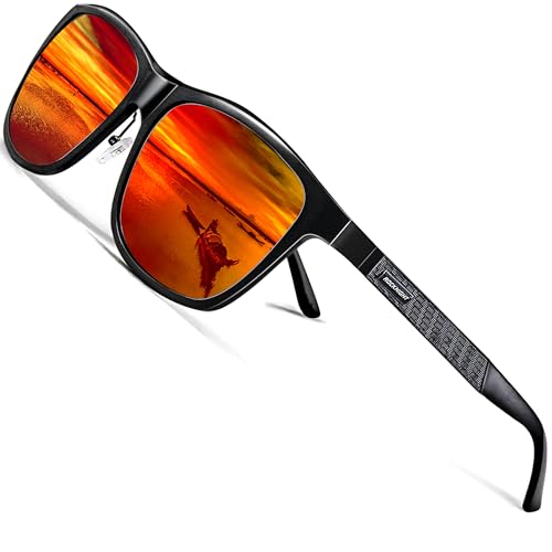 ROCKNIGHT polarisierte HD übergro?e rote reflektierende Sonnenbrille Bootfahren Sonnenbrille Mode Metallrahmen von ROCKNIGHT