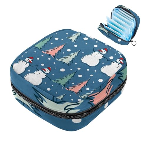 Aufbewahrungstasche für Damenbinden, Motiv: Merry Christmas Tree Schneemann Tampon mit Reißverschluss, Perioden-Tasche für Teenager, Mädchen, weibliche Menstruations-Geldbörse Aufbewahrungstasche für Damenbinden, Motiv: Merry Christmas Tree Schneemann Tampon mit Reißverschluss, Perioden-Tasche für Teenager, Mädchen, weibliche Menstruations-Geldbörse von RODAILYCAY
