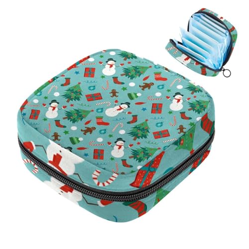 Aufbewahrungstasche für Damenbinden, tragbare Menstruationstasse, Tasche für die erste Periode, für Frauen und Mädchen, Merry Christmas-1414, mit Reißverschluss, gepolsterte Geldbörse Aufbewahrungstasche für Damenbinden, tragbare Menstruationstasse, Tasche für die erste Periode, für Frauen und Mädchen, Merry Christmas-1414, mit Reißverschluss, gepolsterte Geldbörse von RODAILYCAY