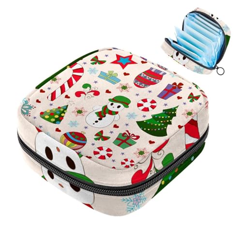 Damenbinden mit Reißverschluss, weiche Menstruationseinlagen-Tasche, Merry Christmas, Aufbewahrungstasche für Damenbinden, Tamponhalter, Geldbörse, Damenbinden mit Reißverschluss, weiche Menstruationseinlagen-Tasche, Merry Christmas, Aufbewahrungstasche für Damenbinden, Tamponhalter, Geldbörse, von RODAILYCAY