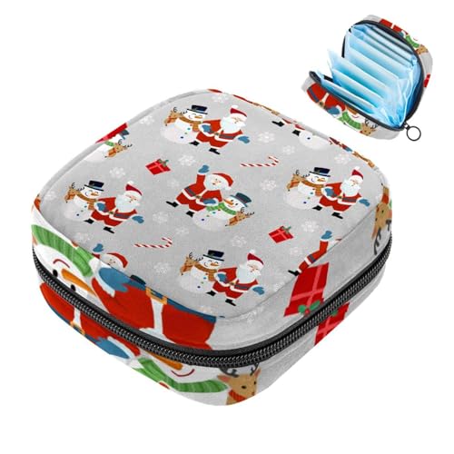 Merry Christmas Weihnachtsmann Schneemann erste Periode Kit für Mädchen, Tampon Slipeinlagen, Menstruations-Geldbörse, Stillunterlagenhalter mit Reißverschluss, Sanitärsammel-Serviettenbeutelorganizer Merry Christmas Weihnachtsmann Schneemann erste Periode Kit für Mädchen, Tampon Slipeinlagen, Menstruations-Geldbörse, Stillunterlagenhalter mit Reißverschluss, Sanitärsammel-Serviettenbeutelorganizer von RODAILYCAY