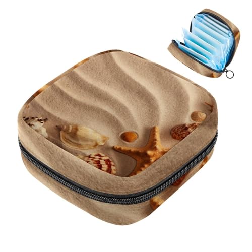RODAILYCAY Aufbewahrungstasche für Sanitär, Stilleinlagen-Halter, Reißverschluss, Menstruationstaschen, Muscheln, Strand, weibliche Menstruationspads, Tampon-Organizer RODAILYCAY Aufbewahrungstasche für Sanitär, Stilleinlagen-Halter, Reißverschluss, Menstruationstaschen, Muscheln, Strand, weibliche Menstruationspads, Tampon-Organizer von RODAILYCAY