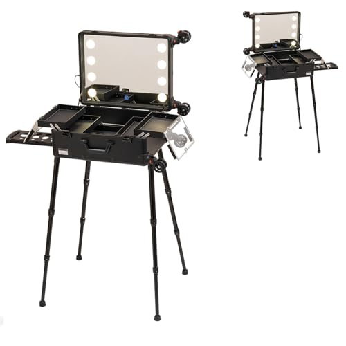 Alu Kosmetikkoffer Trennwänden, Schminkkoffer, Kosmetikkoffer Beauty Koffer Schminkkoffer Trolley, Alu Beautycase Schminkkoffer, Kosmetikkoffer Trolley Schminkkoffer Beauty Case (Size : A(with Shelf) von ROFBIHG