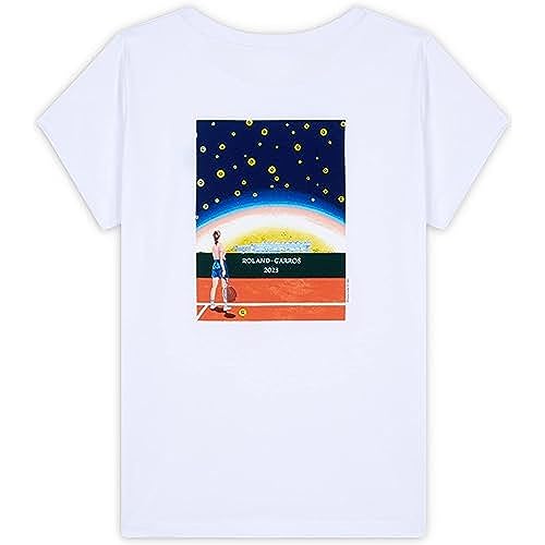 ROLAND GARROS Damen Poster 2023 T-Shirt, weiß, XL von RG ROLAND GARROS