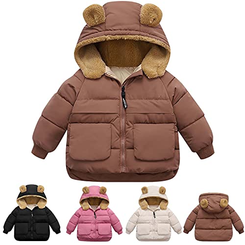 ROMIDA Fleecejacke Kinder Jungen Mädchen Mode Plüschjacke Winterjacke Warm Teddy Fleece Dick Hoodie Reißverschluss Kapuzenjacke Parka Jacke von ROMIDA