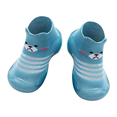 ROMIDA Kleinkind Baby Anti Rutsch Socken Schuhe Babyschuhe Lauflernschuhe Mädchen Jungen Jungen Gefüttert Hausschuhe Kleinkind Socke mit Gummisohle Krabbelschuhe Rutschfest Sockenschuhe, Blau, 20 EU von ROMIDA