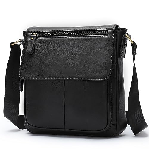 RONATELLI Echtes Leder Herren Umhängetasche Herren Crossbody Bag Messenger Bag für Männer Frauen Over Shoulder Bag Seitentasche Luxus Echtleder, Schwarz , 11 inch RONATELLI Echtes Leder Herren Umhängetasche Herren Crossbody Bag Messenger Bag für Männer Frauen Over Shoulder Bag Seitentasche Luxus Echtleder, Schwarz , 11 inch von RONATELLI