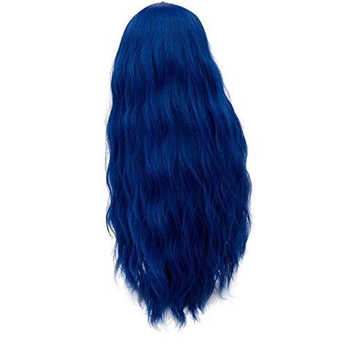 RONGYEDE Anime cosplay perücke 28 zoll Lange Lockige Blau Blond Grün Rosa Perücke Synthetische Natürliche Haar Anime Cosplay Halloween Kostüm Party Perücken Für Frauen blau von RONGYEDE